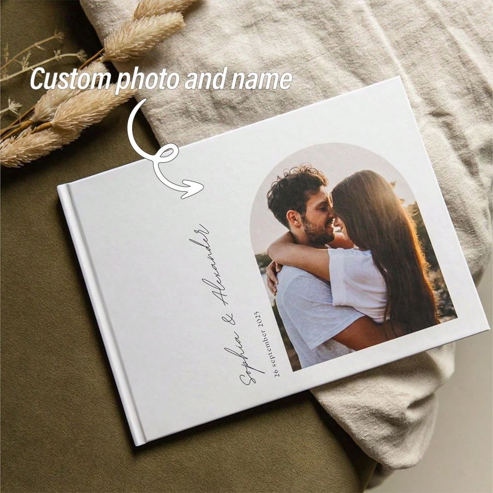 Custom Photo Book - สมุดอวยพรงานแต่งงานแบบปรับแต่งได้ 38 หน้า พร้อมรูปภาพ, อัลบั้มลายเซ็นงานแต่งงานแบบเฉพาะตัว, ความรักนิรันดร์,