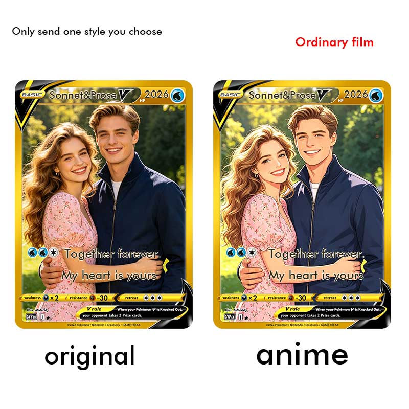 Pet Portrait Custom - การ์ดโปเกมอน การ์ดแบบกำหนดเอง สไตล์อนิเมะ ภาพถ่ายบุคคล การ์ดสะสม ของขวัญสำหรับคนรักสัตว์เลี้ยง