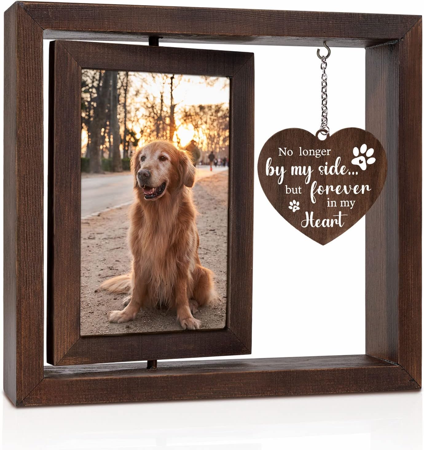 Engraved Wood Frame - กรอบรูปที่ระลึกสำหรับสัตว์เลี้ยง สุนัข แมว กรอบรูปไม้ขนาด 4x6 นิ้ว