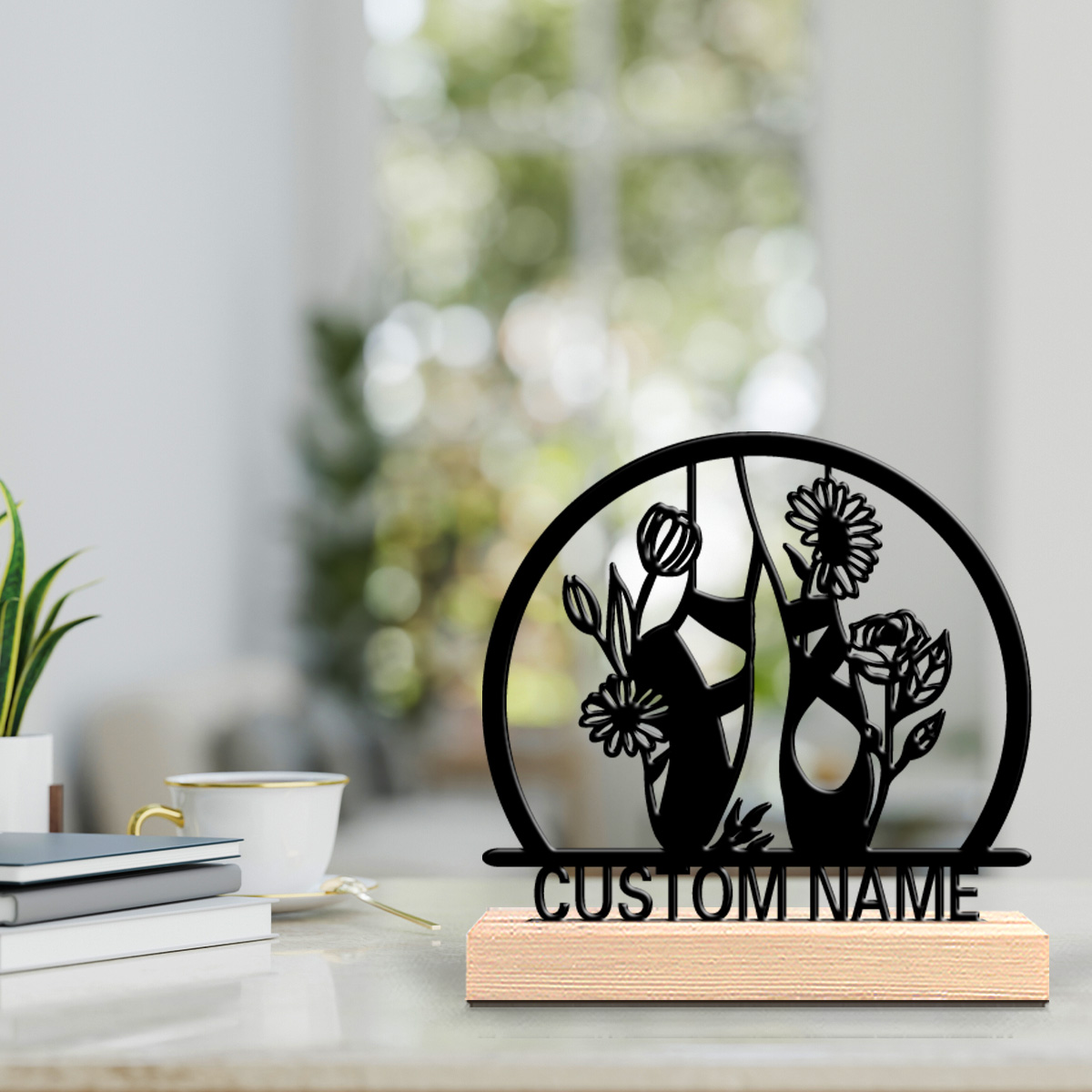 Engraved Wood Frame - รองเท้าบัลเลต์สวยงามแบบสั่งทำพิเศษ 1 คู่ ของขวัญกรอบไม้สำหรับผู้รักการเต้น เหมาะสำหรับนักเต้น วันวาเลนไทน์