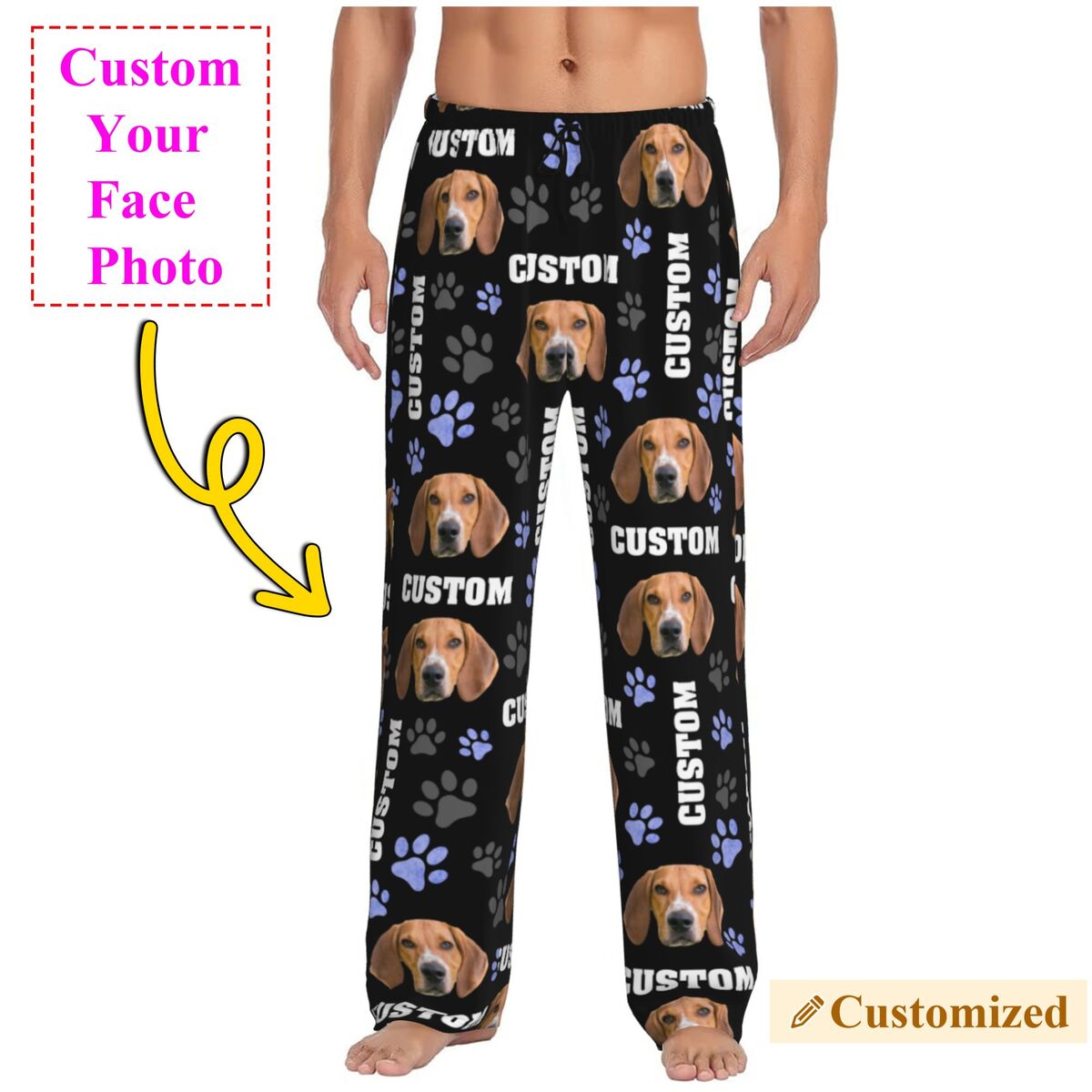 กางเกงนอนลายภาพสัตว์เลี้ยงแบบก - Pet Portrait Custom บทวิจารณ์และราคา