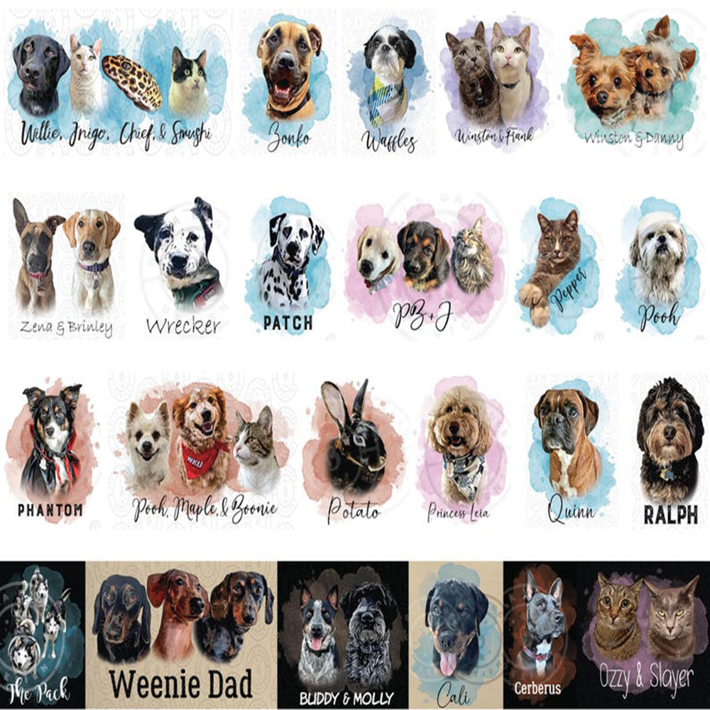 เสื้อยืดลายภาพสัตว์เลี้ยงแบบกำ - Pet Portrait Custom บทวิจารณ์และราคา