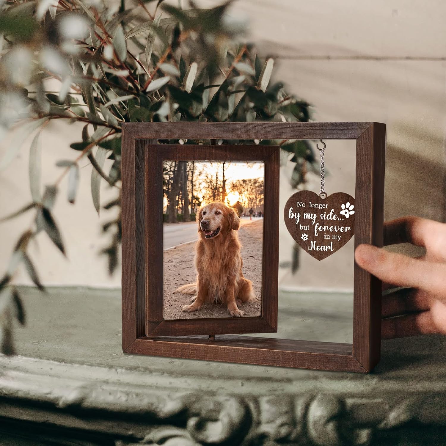 กรอบรูปที่ระลึกสำหรับสัตว์เลี้ - Engraved Wood Frame บทวิจารณ์และราคา
