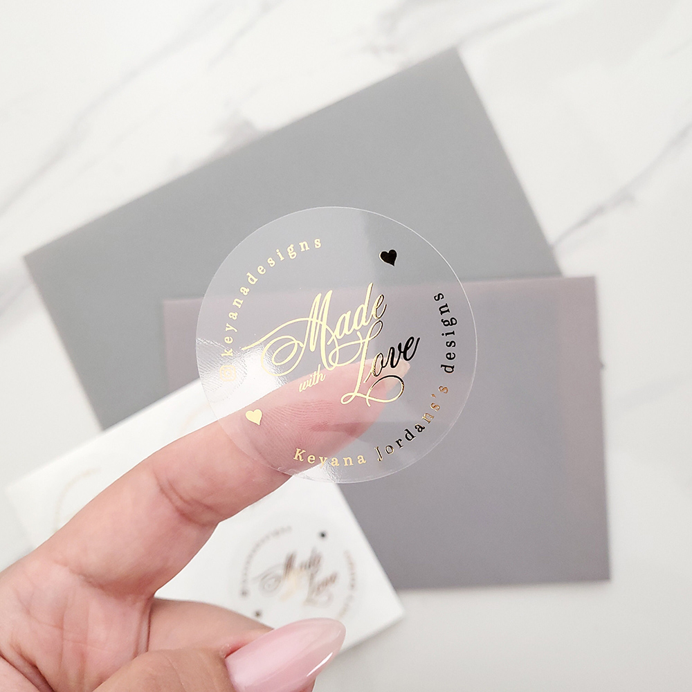 Custom 50 ชิ้นรอบทองฟอยล์ Clea - Personalised Candle Label บทวิจารณ์และราคา