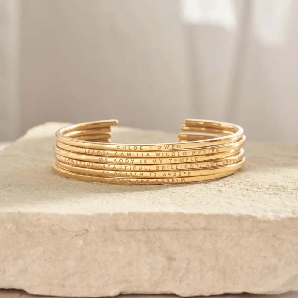 คู่แกะสลักชื่อข้อความที่กําหนด - Coordinates Bracelet บทวิจารณ์และราคา