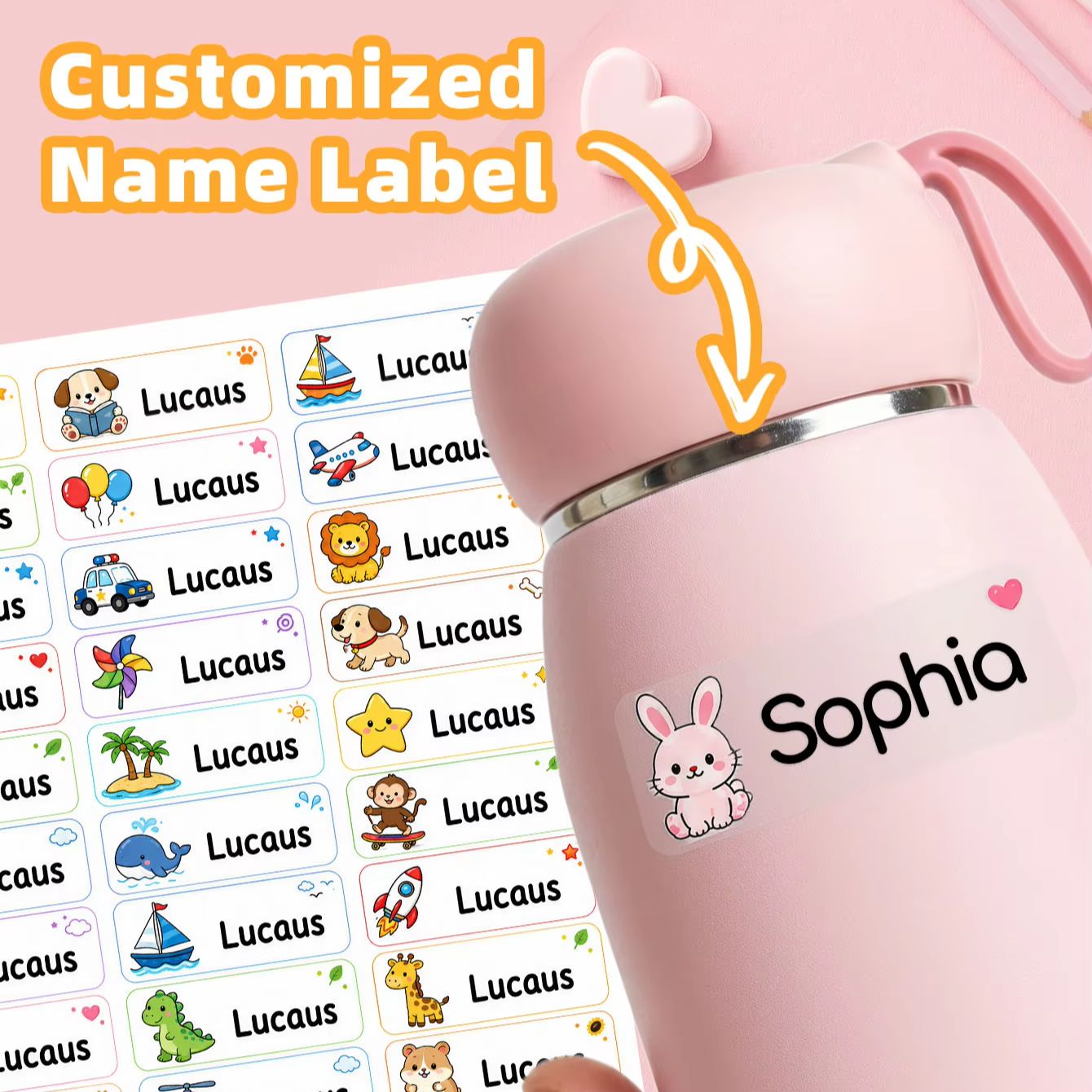 สติกเกอร์ชื่อการ์ตูนแบบกำหนดเอ - Personalised Candle Label บทวิจารณ์และราคา